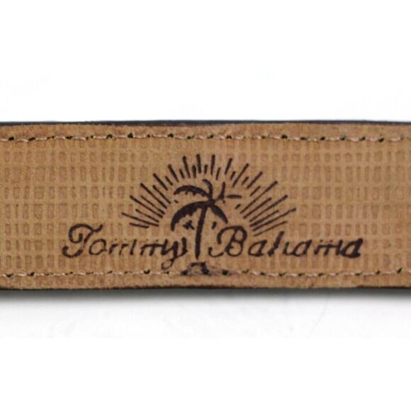 Tommy Bahama Spain BLACK GENUINE CROCODILE 3/4"Wd DRESS WOMEN'S BELT Size L (C71 - Picture 7 of 16